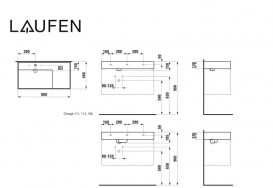Раковина для ванної Laufen Kartell 90х46 см полиця праворуч з 3 отворами кераміка чорний матовий H8103387161581