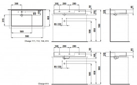 Раковина для ванної Laufen Kartell 90х46 см з 3 отворами полиця праворуч шліфована кераміка чорний глянсовий H8183380201581