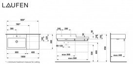 Раковина для ванной Laufen Living 100х46 см без отверстий полка справа керамика белый H8184320001091
