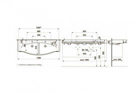 Раковина для ванної Laufen Palace 150х51 см з тримачем рушника білий H8147060001081