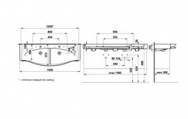 Раковина для ванної Laufen Palace 150х51 см з тримачем рушника білий H8147060001471