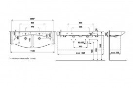 Раковина для ванної Laufen Palace 150х51 см кераміка білий H8137060001351