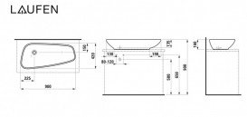 Раковина для ванної Laufen Palomba Collection 90х42 см білий кераміка H8168010001121
