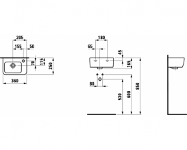 Раковина для ванной Laufen Pro A подвесная белый глянцевый H8169554001061
