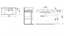 Раковина для ванной Laufen Pro A подвесная 105 см белый H8139584001041