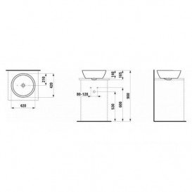 Раковина для ванної Laufen Pro B 42 см накладна білий з покриттям LCC H8129624001091