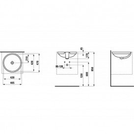 Раковина для ванной Laufen Pro B 42х42 см встраиваемая снизу белый отшлифованный H8189620001091