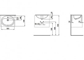 Раковина для ванної Laufen Pro B 56х44 см вбудована зверху білий з покриттям LCC H8139514001041