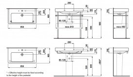 Раковина для ванної Laufen Pro S 85х46,5 см без отворів кераміка білий H8139650001091