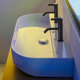 Раковина для ванної Laufen Sonar 100х42 см з 2 отворами шліфований низ кераміка білий з покриттям LCC H8163474001071