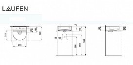 Раковина для ванної Laufen Sonar 41х42 см без отворів шліфована кераміка білий з покриттям LCC H8163414001091