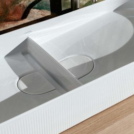 Раковина для ванної кімнати Laufen Sonar подвійна 100х37 см кераміка білий з покриттям LCC H8123494001121