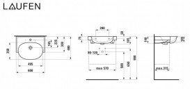 Раковина для ванной Laufen The New Classic 60х48 см без отверстий без перелива керамика белый матовый H8138537571421