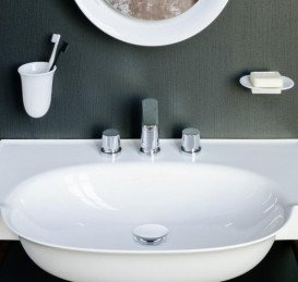 Раковина для ванної Laufen The New Classic 120х48 см з 3 отворами без переливу кераміка білий з покриттям LCC H8138584001581