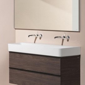 Раковина для ванної Laufen Val 120х42 см без отворів під змішувач білий кераміка з покриттям LCC H8102894001121