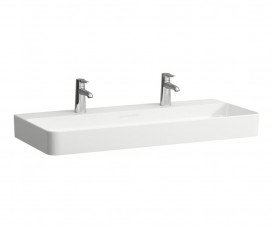 Раковина для ванной Laufen Val 120х42 см с 2 отверстиями под смеситель керамика белый матовый H8102897571151