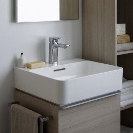 Раковина для ванної Laufen Val 45х42 см з 1 отвором шліфована кераміка білий з покриттям LCC H8162804001041