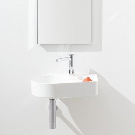 Раковина для ванної Laufen Val 53х40 см з 1 отвором без переливу полиця праворуч кераміка білий з покриттям LCC H8152884001111