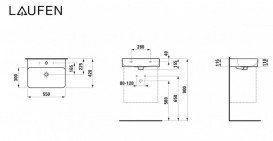 Раковина для ванной Laufen Val 55х42 см с 3 отверстиями под смеситель керамика графит матовый H8102827581081