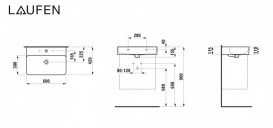 Раковина для ванной Laufen Val 60х42 см без отверстий под смеситель керамика графит матовый H8102837581091