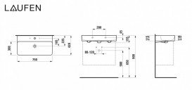 Раковина для ванной Laufen Val 75х42 см с 1 отверстием керамика белый H8102850001111