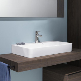 Раковина для ванной Laufen Val 75х42 см с 1 отверстием без перелива шлифованная керамика белый матовый H8162857571111