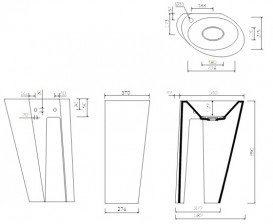 Раковина для ванной Marmorin Amos напольная литой камень белый 729 582 020 xx x