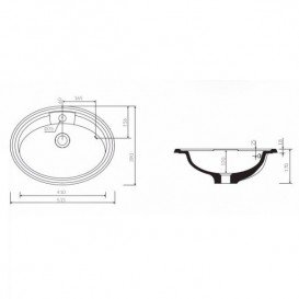 Раковина для ванной Marmorin Dafne врезная без крыла литой камень белый P_U_543_01_0515