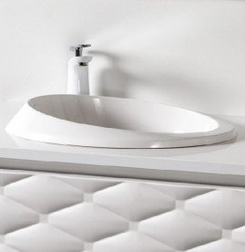 Раковина для ванної Marmorin Gora врізна без крила литий камінь білий P_U_627_01_0525