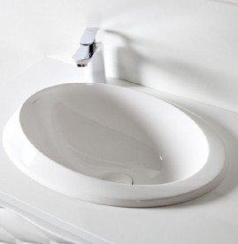 Раковина для ванної Marmorin Gora врізна без крила литий камінь білий P_U_627_01_0525