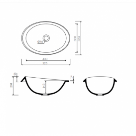 Раковина для ванної Marmorin Gora врізна без крила литий камінь білий P_U_627_01_0525