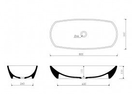 Раковина для ванной Marmorin Isar II 80х36 литой камень белый P 726 080 020 010