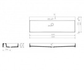 Раковина для ванної Marmorin June 1200 накладна без крила литий камінь білий P_U_621_04_1205