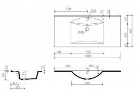 Раковина для ванной Marmorin Larissa 1000 накладная с крылом литой камень белый P_U_051_08_1000