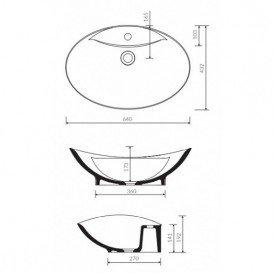 Раковина для ванної Marmorin Lazur накладна без крила литий камінь білий P_U_548_01_0640