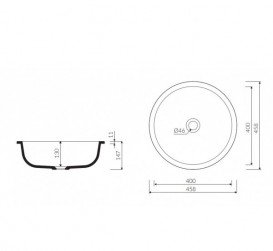 Раковина для ванної Marmorin Lena II врізна кругла литий камінь білий P_U_539_02_0458