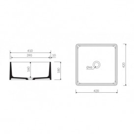 Раковина для ванной Marmorin Lena III накладная квадратная литой камень белый P_U_539_03_0420