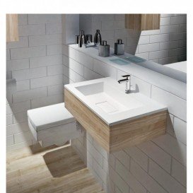 Раковина для ванной Marmorin Lira 600 врезная литой камень белый 640 060 020 xx x