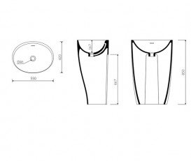Раковина для ванной Marmorin Mia S напольная литой камень белый P_S_557_02_0550