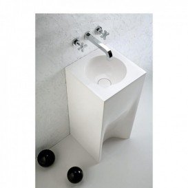 Раковина для ванної Marmorin Rea 40х40 см напольна литий камінь білий 211 040 020 xx x