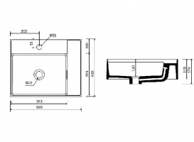 Раковина для ванної Marmorin Tantium II накладна без крила литий камінь білий P_U_532_02_0500