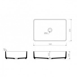 Раковина для ванної Marmorin Tara накладна литий камінь білий P_U_608_01_0565