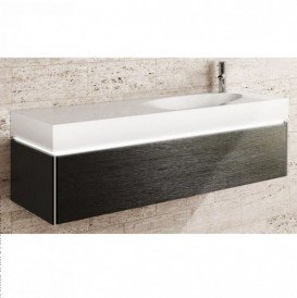 Раковина для ванної Marmorin Ugo 165х43 см правобічна литий камінь білий P_U_528_01_1650