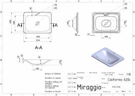 Раковина для ванной Miraggio California 61,4x45,6 см кварцевый песок Mirastone белый 0000389