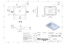 Раковина для ванної Miraggio California врізна з отвором під змішувач білий матовий 0000159
