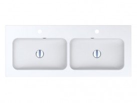 Раковина для ванної кімнати Miraggio Della 1100-2 подвійна Mirasoft Technology білий матовий 0001075