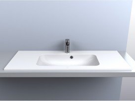 Раковина для ванной Miraggio Della 1100 врезная с отверстием под смеситель белый глянцевый 0000170