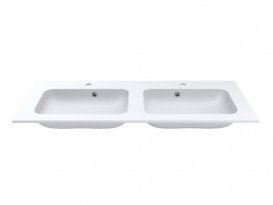 Раковина для ванної кімнати Miraggio Della 1200-2 подвійна Mirasoft Technology білий матовий 0001015