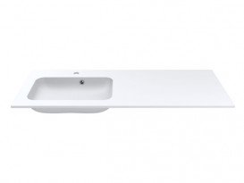 Раковина для ванної Miraggio Della 1200 L литий мармур Miramarble білий матовий 0000913