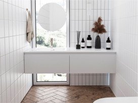 Раковина для ванної Miraggio Della 1200 L литий мармур Miramarble білий матовий 0000913